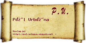 Pál Urbána névjegykártya